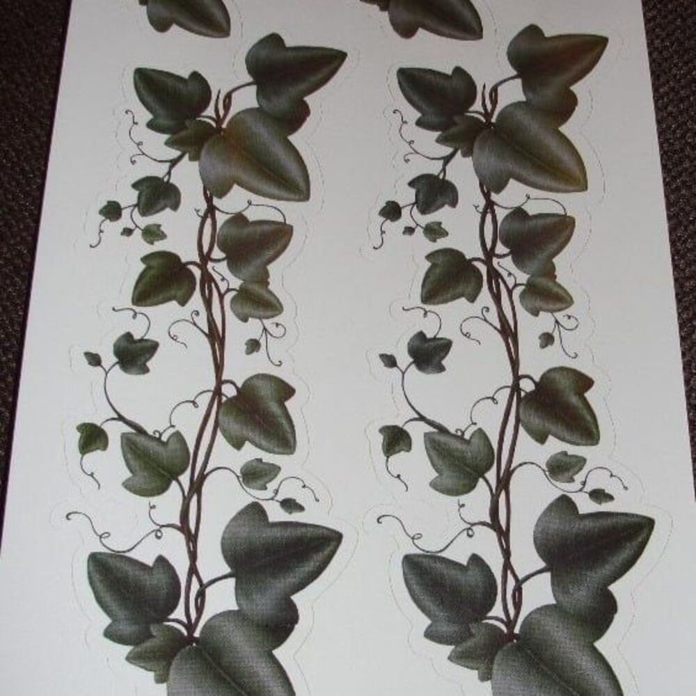 25 sheets Wall Art Ivy Flower washable Stickers self-adhesive wall decor